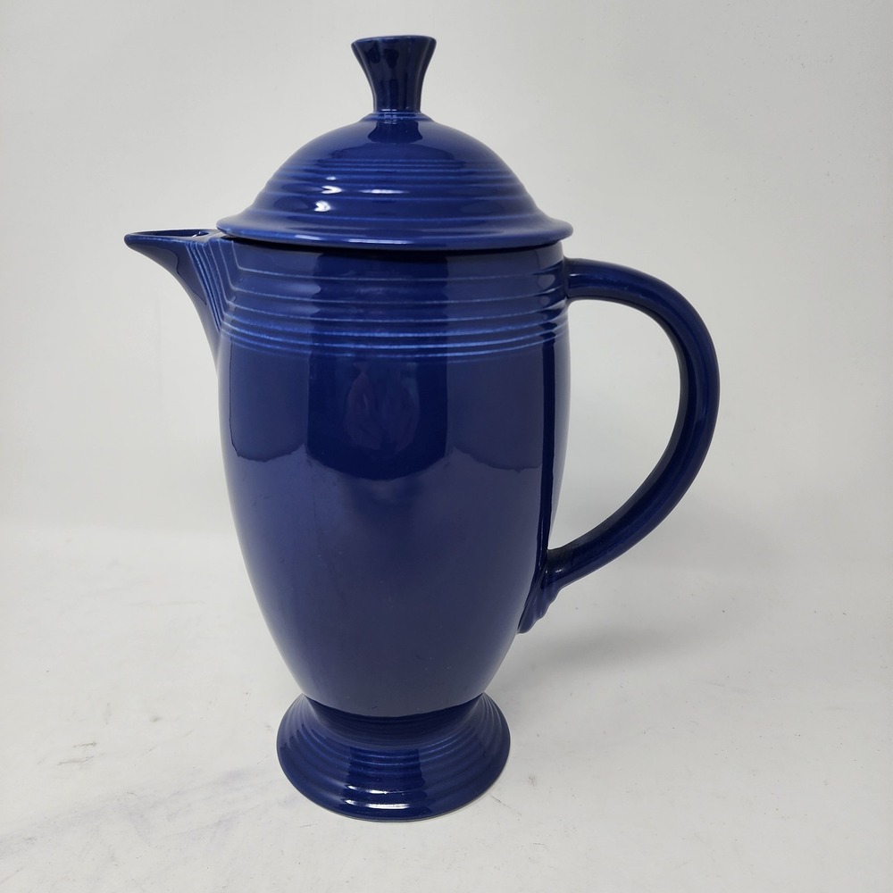 Vintage 1936-1951 Fiesta Cobalt Coffeepot Fiestaware USA 10 3/8"No Chips Retired